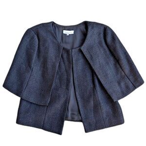 Dramatic Anthro Waverly Wednesday Vibes Cape Jacket in Textured Cotton, sz. 8